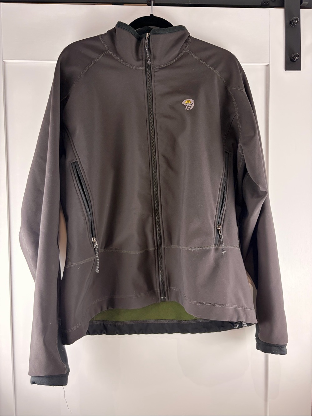 Mountain Hardwear Dark Gray Full Zip Softshell Jacket Mens size XL